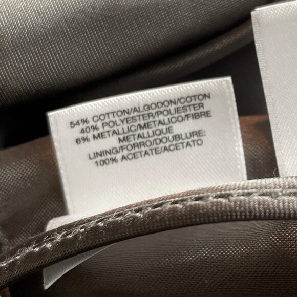 Albert Nipon Houndstooth Plaid Metallic Cocktail Dress Gray Ivory Gold Size 8 - Picture 7 of 8